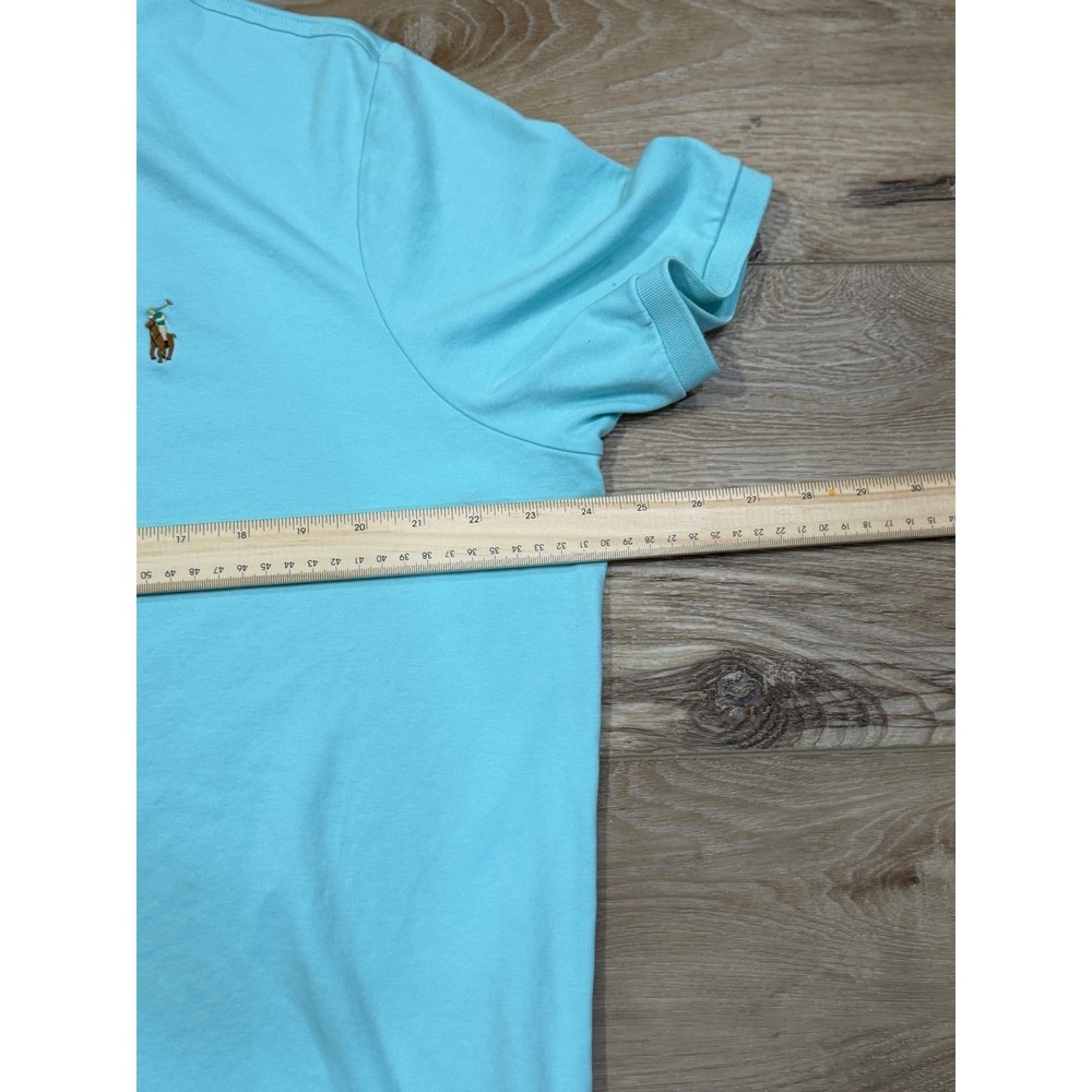 Polo Ralph Lauren Mens Classic Fit Short Sleeve Polo Shirt Aqua Blue Large L - Picture 7 of 7